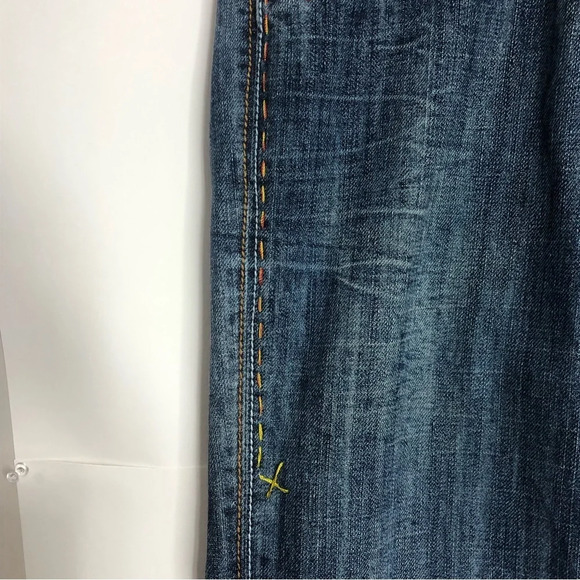 Antik Denim Jeans Medium Blue 9 Button Fly Decorative Pockets - Picture 11 of 12